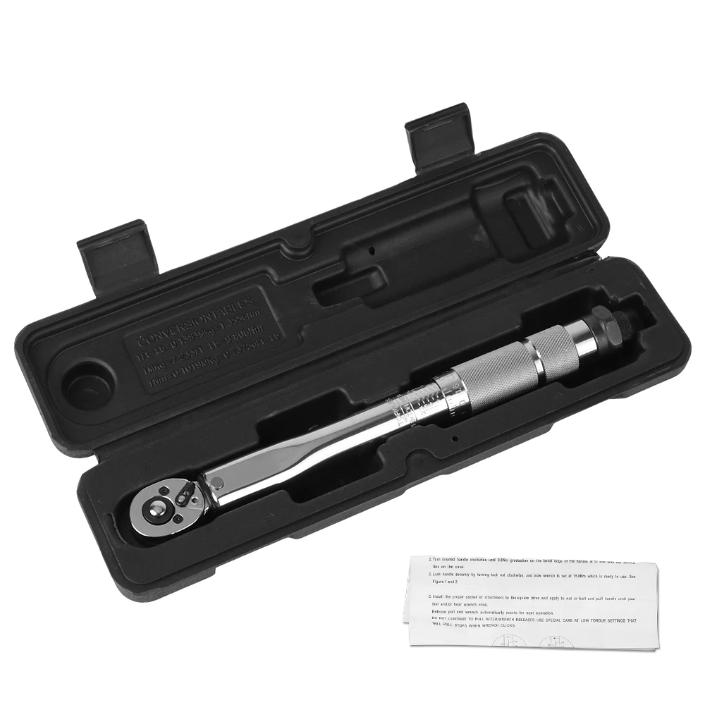 AliExpress 1/4'' Drive 5-25N.m Micrometer Adjustable Torque Wrench Professional For Car Bicycle Motorbike Use Spanner Hand Tool