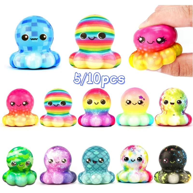 Octopus Slow Squeeze Squishies Fidget Toys for Adults Kids, Soft Slow Stress Balls Relief Fidget Toys for Birthday Easter Party