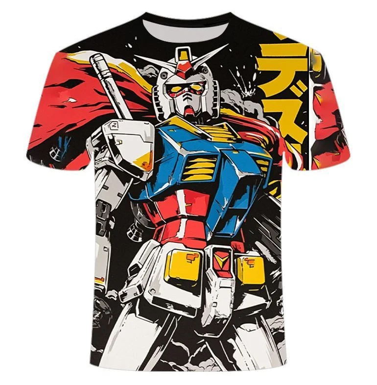 

The 2026 Summer Hit Gundam Pattern Series 3D Printed Trendy and Personalized Round-neck Short-sleeved Clothes