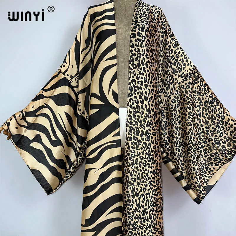 WINYI kimono africa print kaftans beach wear cover-ups Elegant Cardigan sexy Holiday beach outfits for women vestidos swimwear