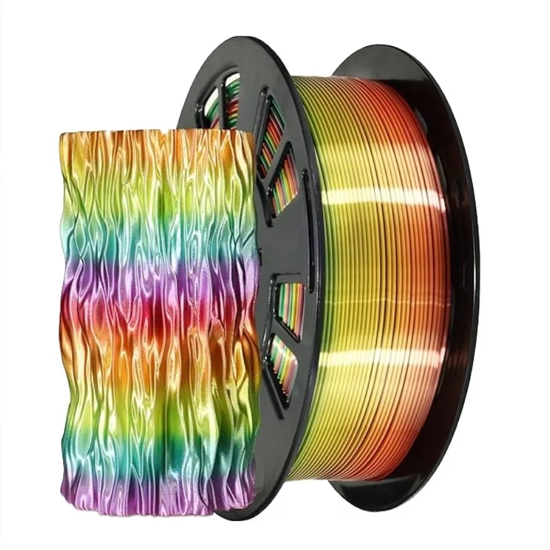 250G EasyThreed 3D Printer Filament PLA 1.75mm Silk Filament PLA Rainbow 3D Printing Plastic Material Dual Color Filamento Gold