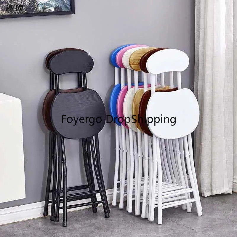 Nordic Folding Dining Chair Backrest Training Balcony Salon Metal Dining Chairs for Kitchen Computer Dormitory 가구 Furnitures