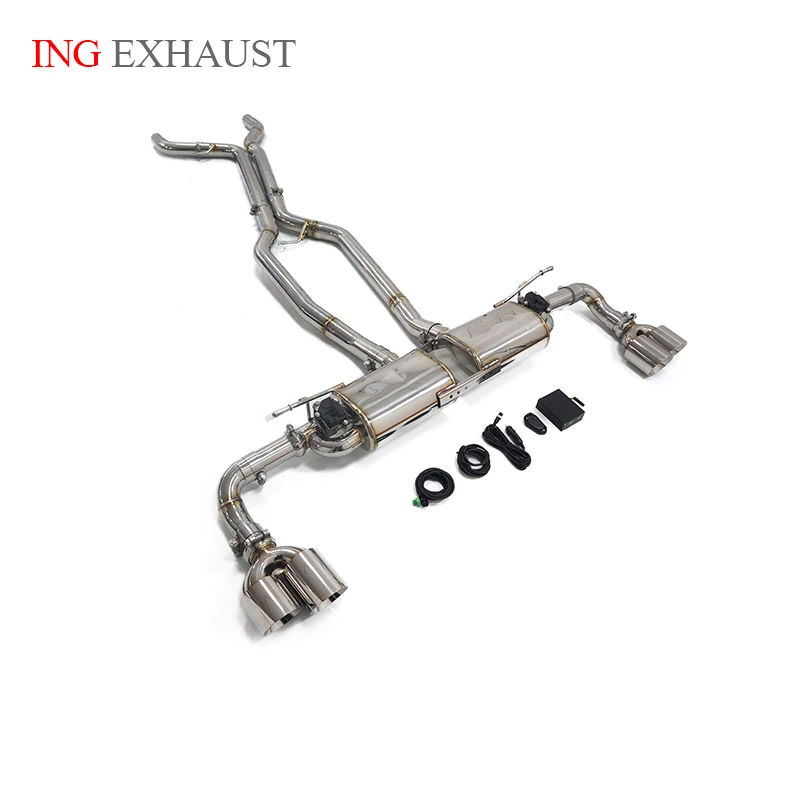 

ING Exhaust System Stainless Steel Exhaust Catback for Porsche Cayenne GTS 958 4.8L Valved Muffler Wireless Remote AUTO PARTS