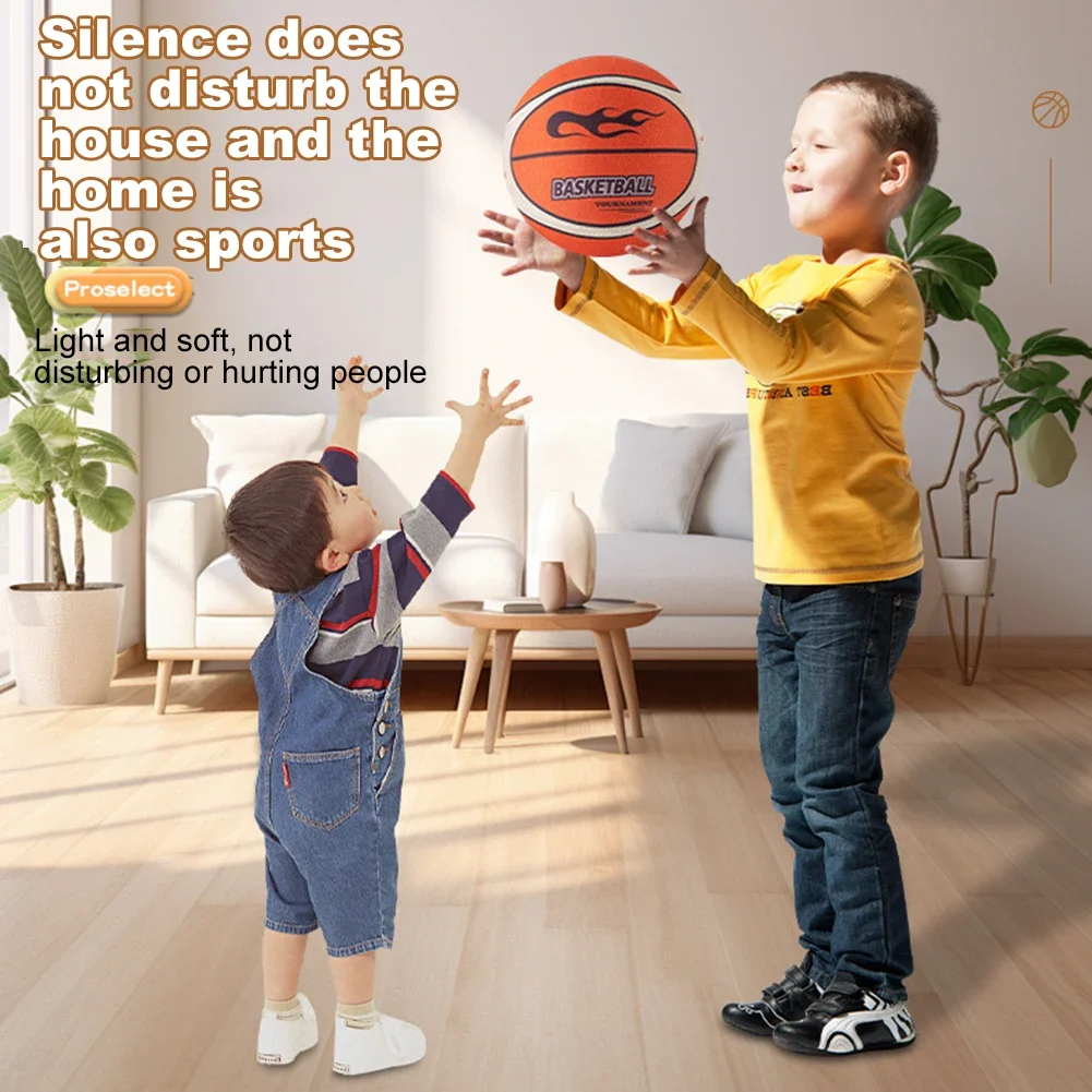 18/21/24cm Silent Basketball High-Resilience Bouncing Mute Ball Size 3/5/7 Quiet Basketball for Various Indoor Activities