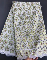 Promotion Shiny Handcut Organza Lace Beautiful African Sewing Fabric with Sequins Nigerian Ghana Traditional Garment Cloth