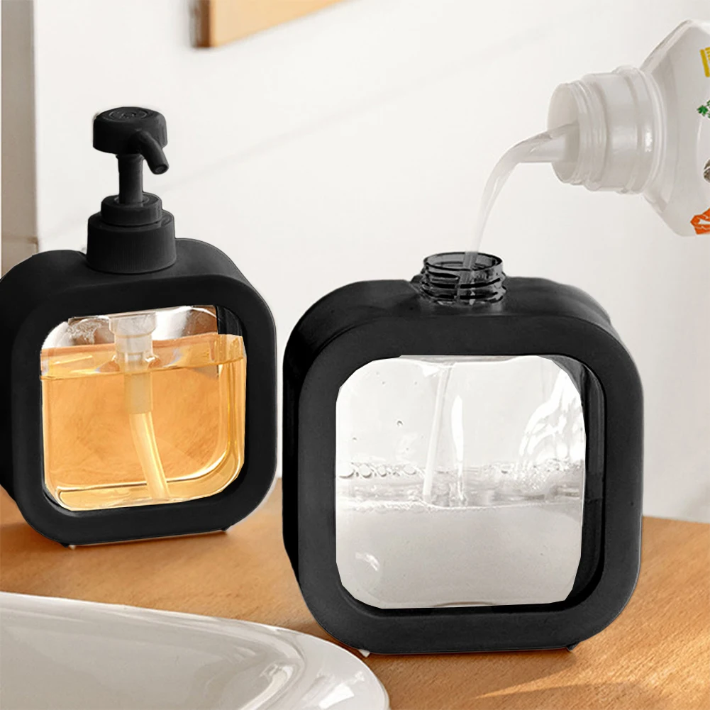 Soap Dispenser Soap Bottle 300/500ml Bathroom Kitchen Hand Soap Dish Press Type Refillable Storage Bottle Soap Bottle