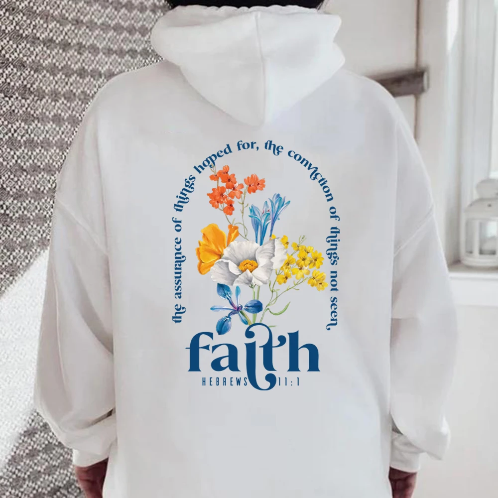 Aesthetic Christian Hoodies Bible Verse Hoodie Women's Religious Pullover Faith Long Sleeve Hooded Sweatshirt Christian Gifts