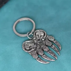 Viking Beer Paw Trinity Knoop Berserker Hanger Sleutelhanger Voor Mannen Vrouwen Slavische Heidense Norse Amulet Runen Sieraden Talisman Cadeau