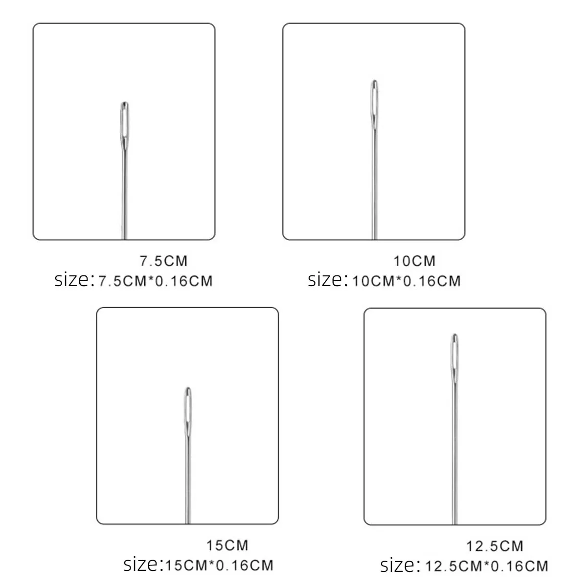 5pcs 75mm-100mm-125mm-150mm Stainless Steel Hand Sewing Needle Needlework Home DIY Crafts Household Sewing Accessories