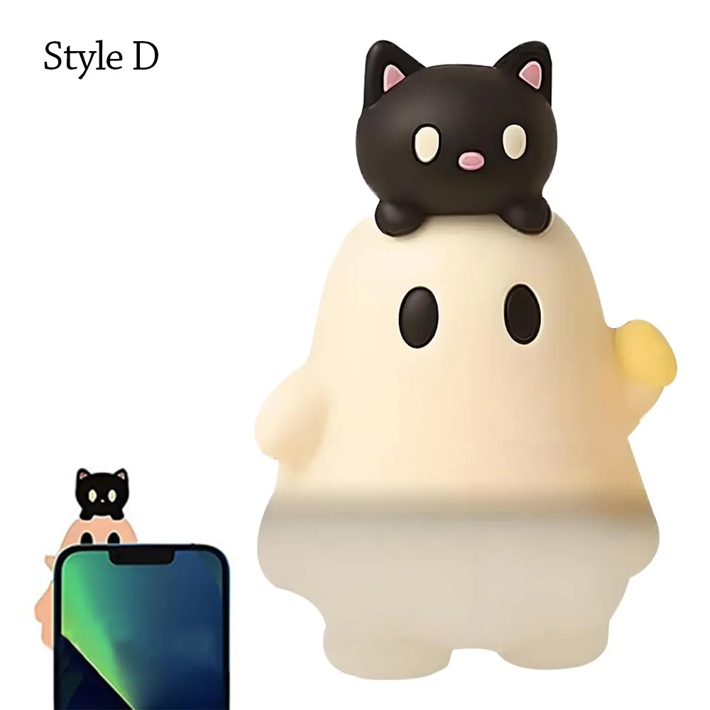 Fashion Peel-and-stick Ghostees Mystery Phone Buddy Mini Size Ghost Design Smartphone Figurine Ghost Pendant for Halloween Decor