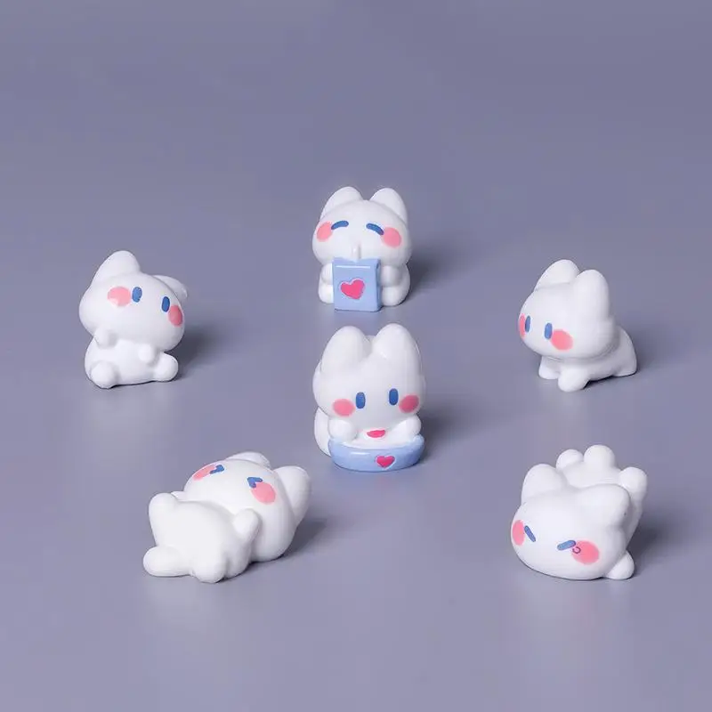 6Pcs Cute Resin Cat Model DIY Brooch Hairpin Jewelry Handmade Accessory Kawaii Water Cup Resin Accessories Adult Toys Gift