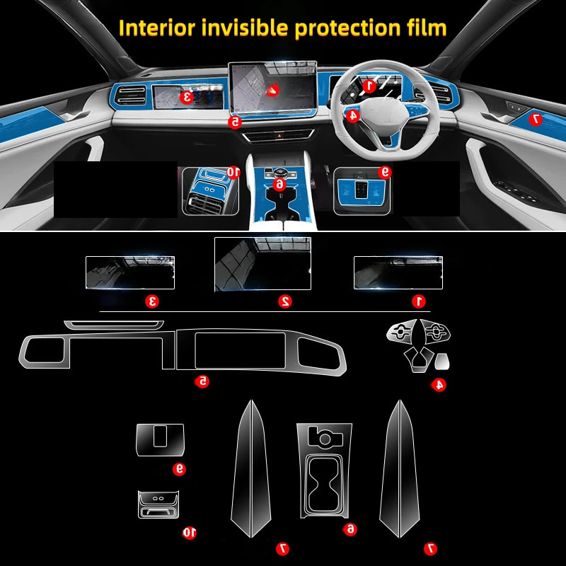 For 2026 styles of Volkswagen Tiguan L Pro interior film center console screen protector car decoration accessories collection