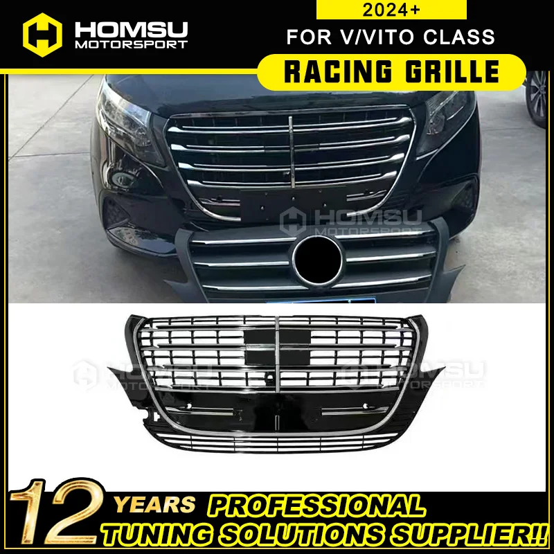 

2024+ Front Bumper M Style Grid For V/Vito Class W448 For benz New V/Vito V300 front bumper mesh grill Fit ACC V/Vito Model