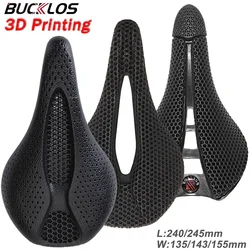 Bicycle 3D Printed Seat Cushion Carbon Fiber Bicycle Saddle Ultralight Road Mountain Bike Cushion Hollow Breathable Bike Seat