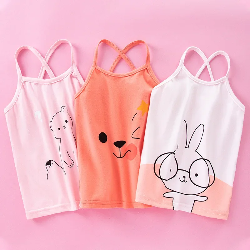 Summer Tank Top For Girls 2024 Cotton Kids Underwear Girls Camisole Children Undershirt Baby Singlet Toddler Clothing