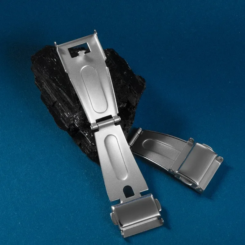 Stainless Steel Double Push Button Clasp Buckle for 16mm,18mm,20mm Watch Strap Band Deployment Fold Buckle