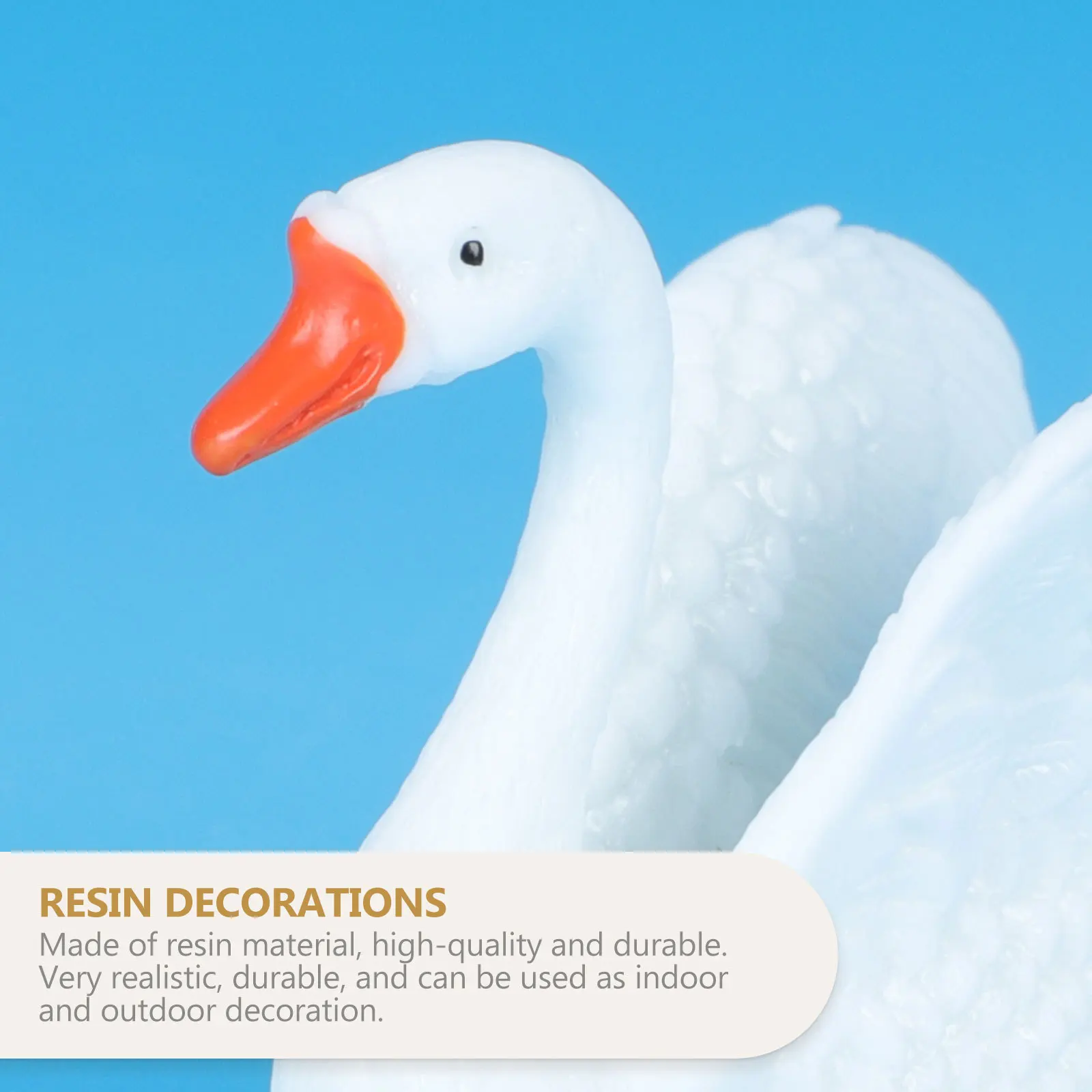 

2Pcs Resin Swan Ornaments Imitation Swan Adornment Creative Decors for Home Garden Long Lasting Durable Decorations