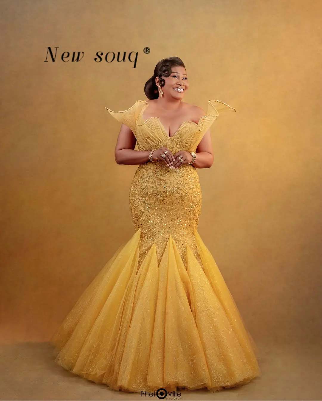 

Плюс размер Aso Ebi Golden Mermaid платья для выпускного вечера для африканских черных девушек 2026 сексуальное плиссированное вечернее платье без рукавов по индивидуальному заказу