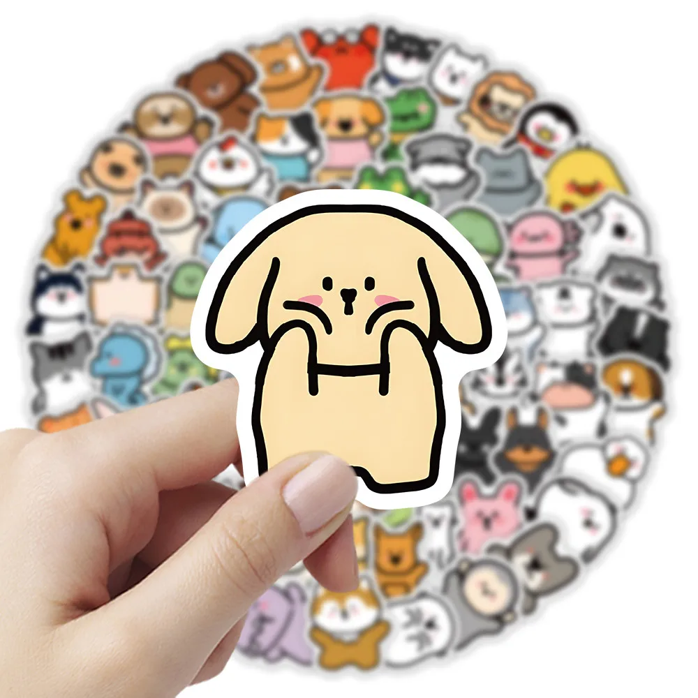 100 Pcs Hand-Drawn Cute Animal Graffiti Stickers - Waterproof Decals for Journals & Phone Cases RecordingYourLife Store