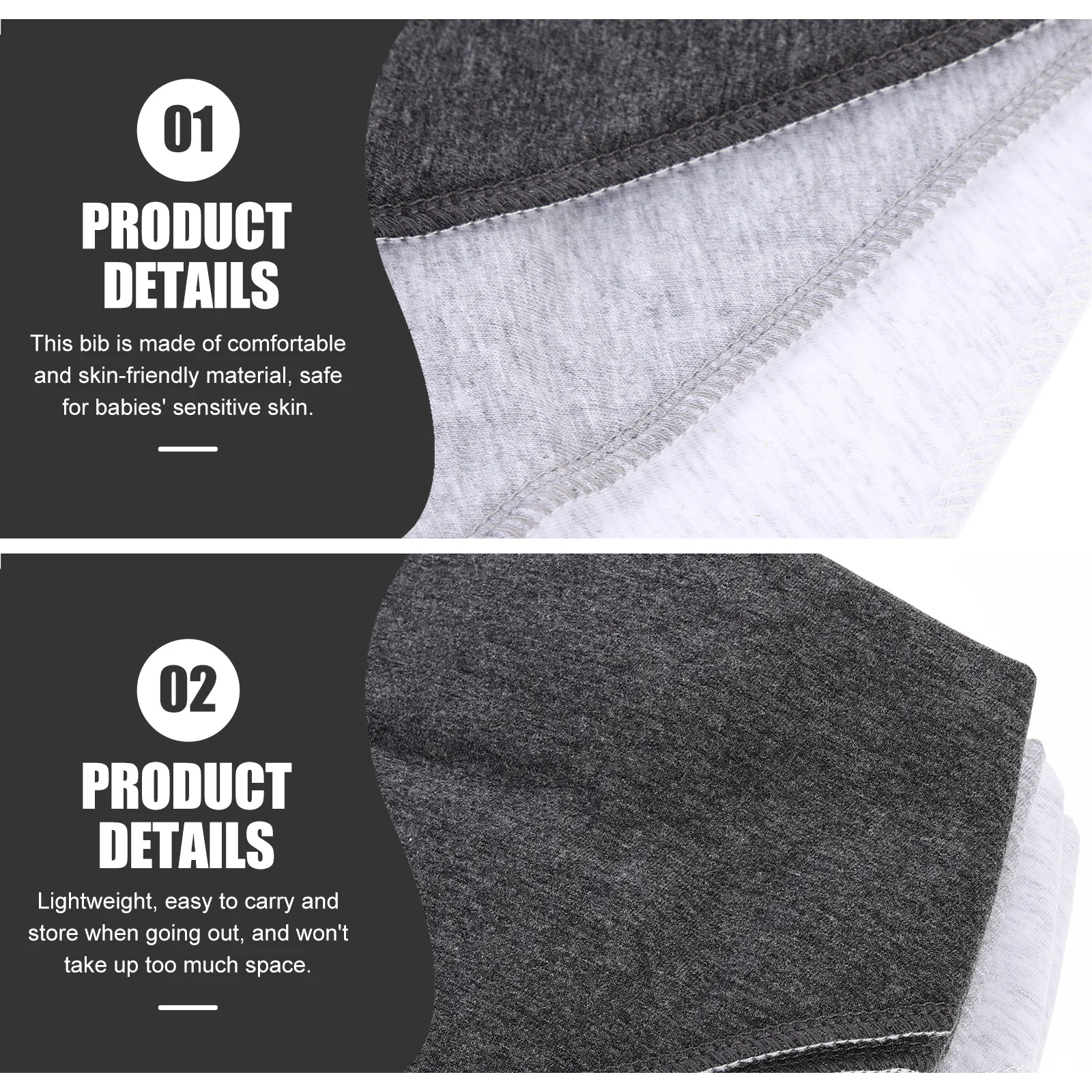 

8Pcs Pure Color Wiping Cloths for Babies Ultra Absorbent Cotton Bandana Bibs Lightweight Drool Protectors for Infants Toddlers