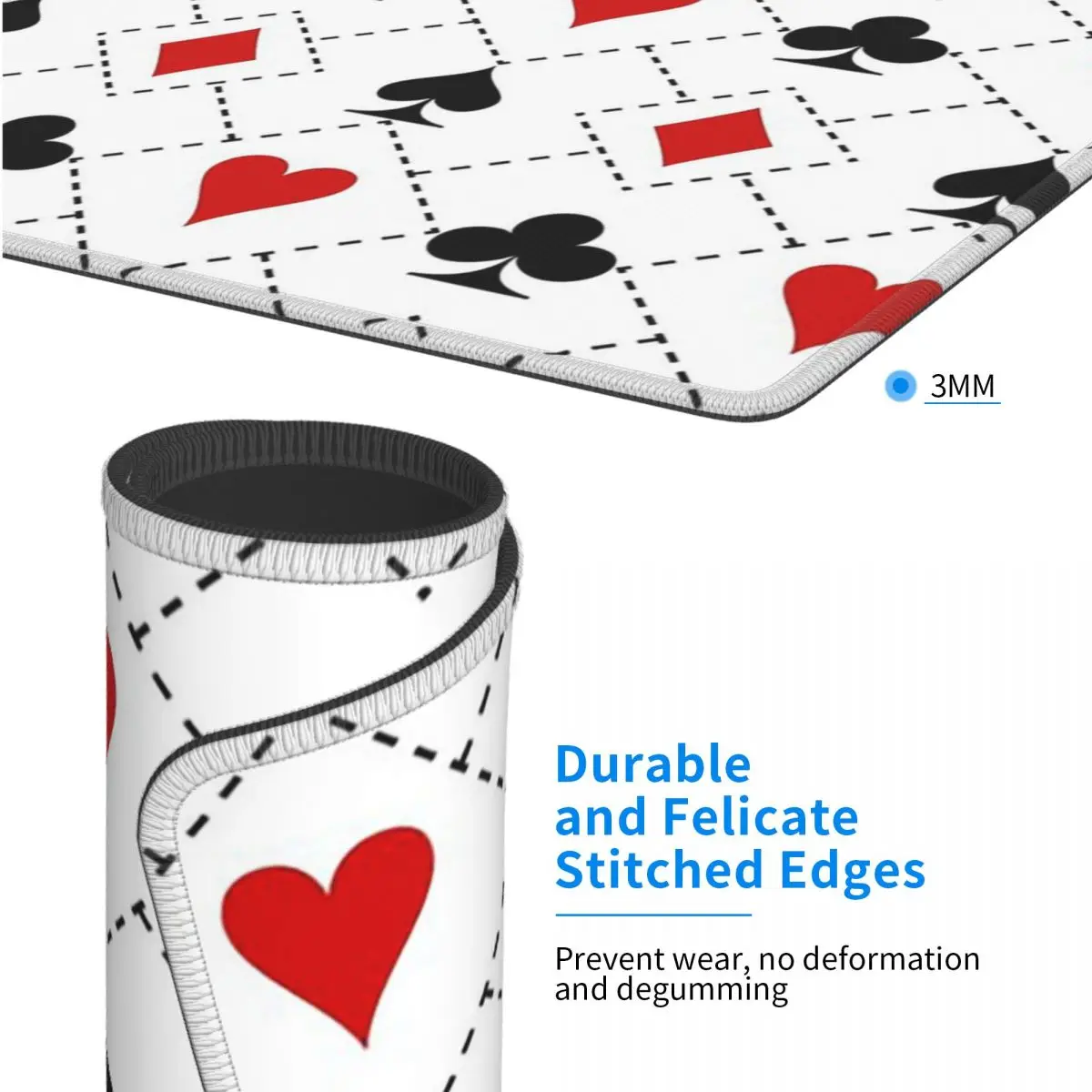 

Playing Cards Suit Symbols Pattern 7x9 in 22x18 cm Mouse Pad Computer Keyboard Mouse Mat Gamer PC Laptop Desk MatTable Mats