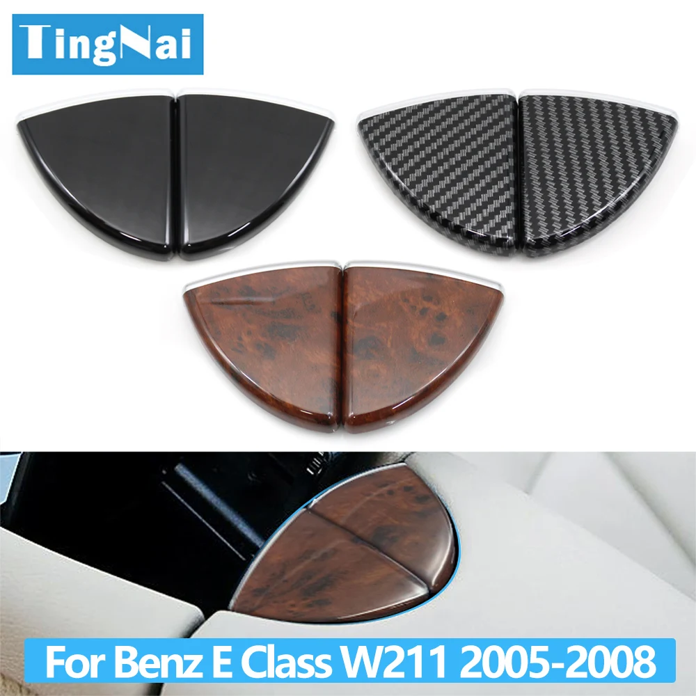 Tampa do console central do carro, 2 peças, apoio de braço, trava, botão de liberação, capa para mercedes benz classe e w211 2005-2008 e55 amg e320 e500