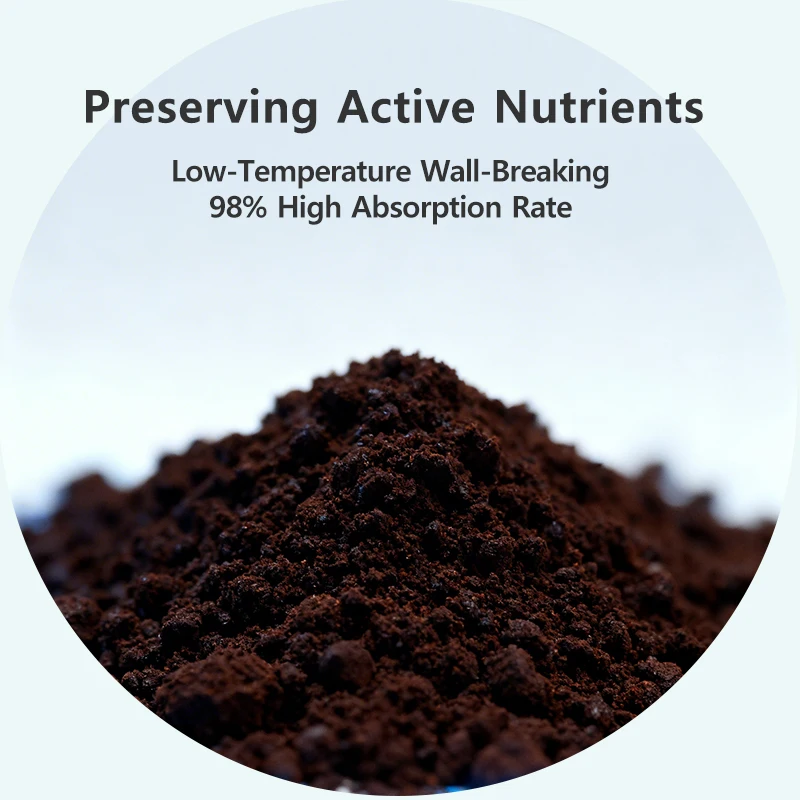 98% Broken Wall Ganoderma Lucidum Spore Powder High Absorption Reishi Mushroom Extract Immune Support Supplement 60 Capsules