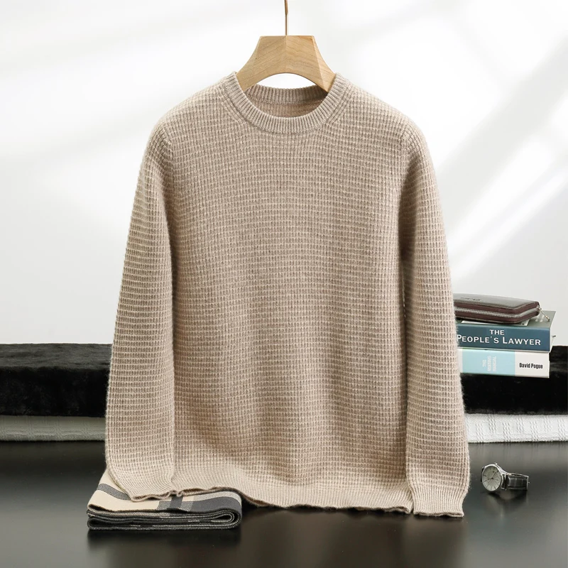 

100% Cashmere Men O-neck Soft Warm Comfy Durable Basic Pullovers High Quality Spring Autumn Winter Bottom Cashmere Knitwear Tops