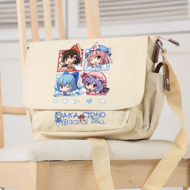 

Anime Touhou Project Hakurei Reimu Cirno Cartoon Bag Unsix Fashion Leisure Teenagers Student Messenger Handbag B026