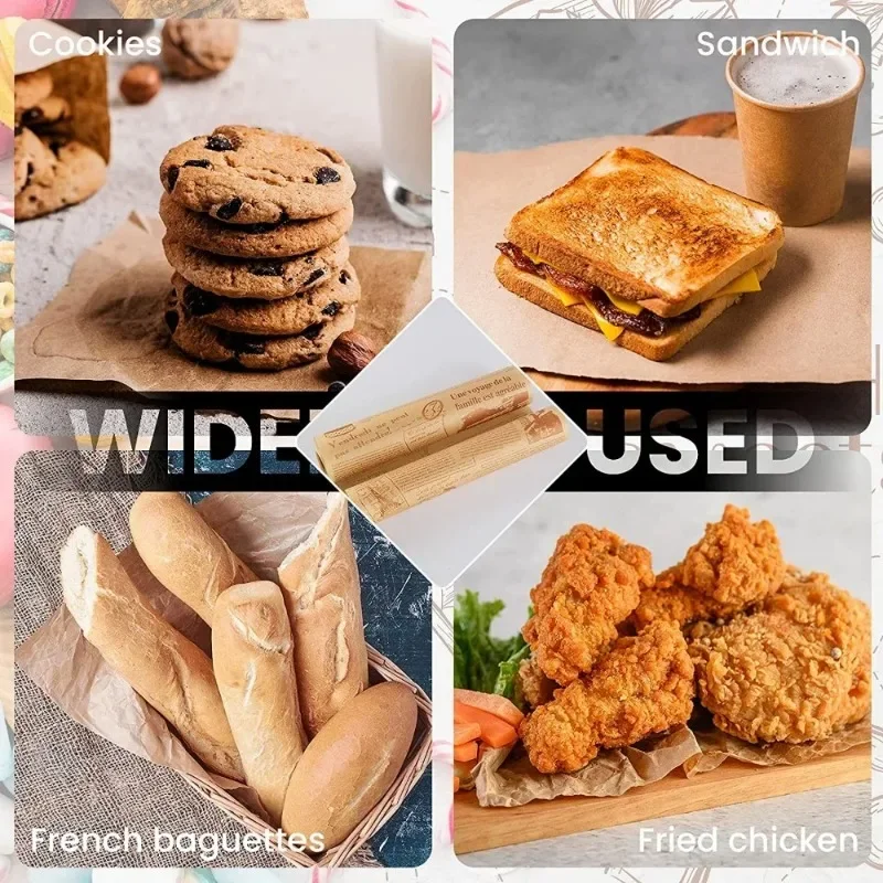 50/100 Pcs Oil-Proof Paper Wrapping Burger Bread Chicken Fries Burger Sandwich Wrapper Fryer Air Baking Paper Plate  Accessories