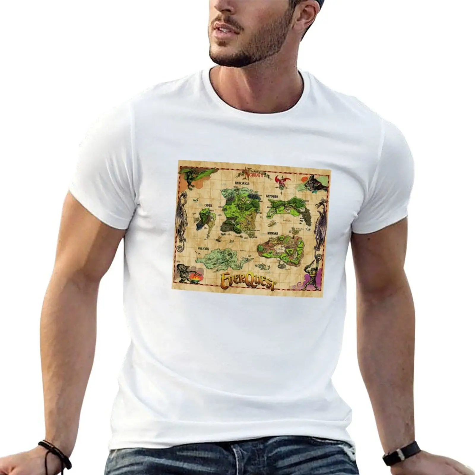 

Everquest World of Norrath Map T-Shirt t shirts for man cotton soft man t shirts graphic T-Shirt