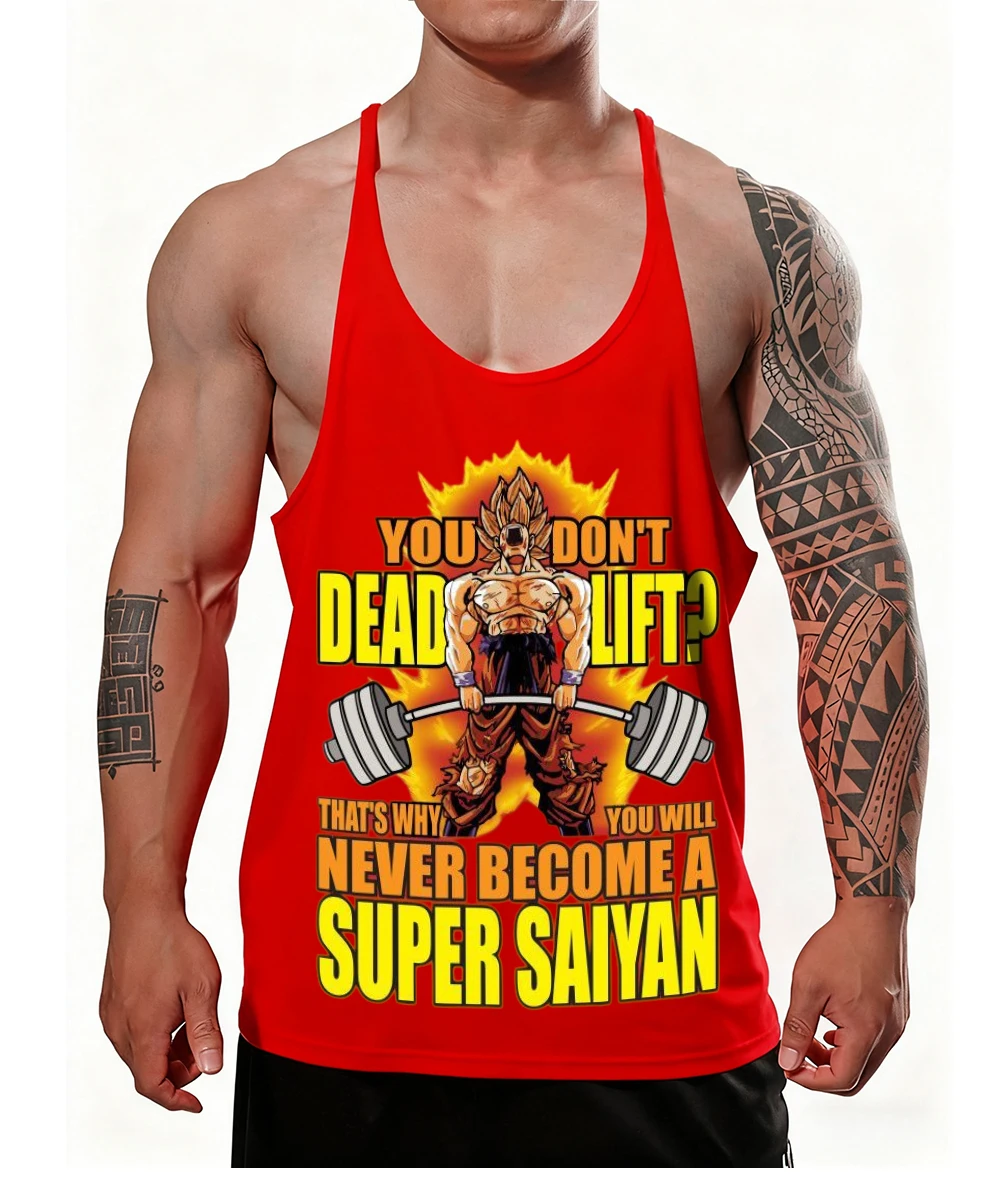 

Новая мужская майка Goku, жилет из 100% хлопка, японский аниме Dragon Ball, быстросохнущие майки без рукавов для фитнеса, топ для наращивания мышц