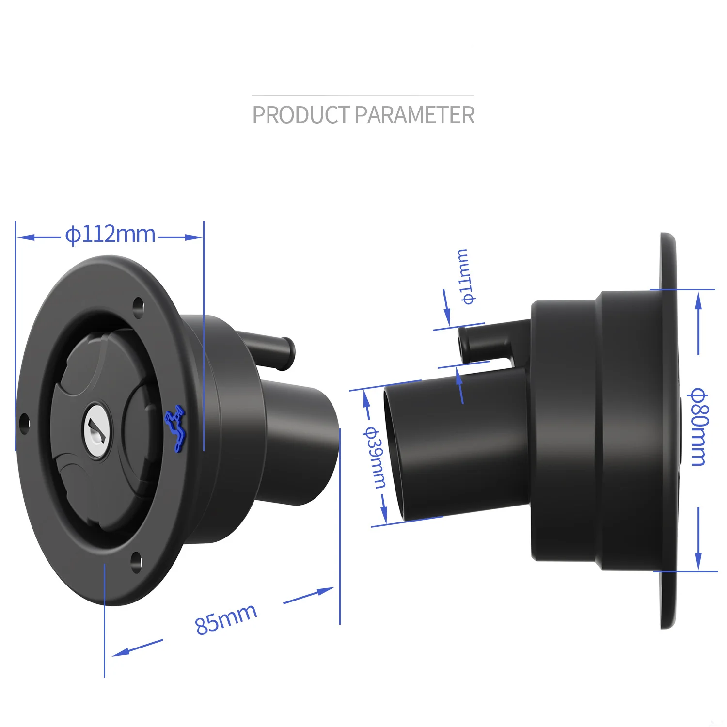 RV Water Inlet with 2 Keys Water Filler Water Filling Hatch for Camping Trailer RV Marine Boat