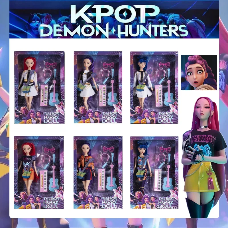 

НОВЫЕ популярные аниме K-POP «Demon Hunter Girls» Rumi, Mira & Zoe позолоченные фигурки — коллекционные милые куклы, идеальные рождественские подарки
