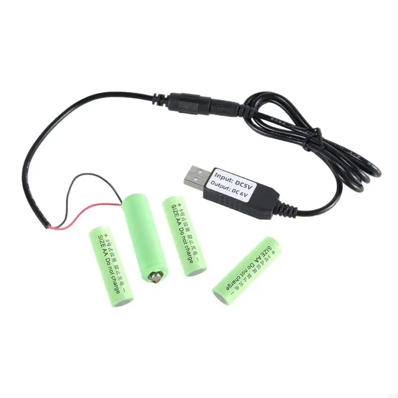 

J0MB USB -преобразователи от 5V в 6 В 6 В Элиминаторы Замените 4PCS 1,5V AA LR6 для игрушки, факела,