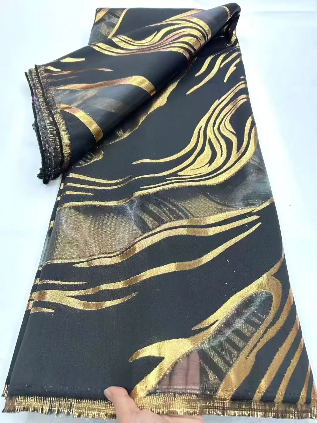 Luxury High Quality African Organza Brocade Lace Fabric 5 Yards French TulleParty Gown Dress Nigerian Jacquard Lace Sewing