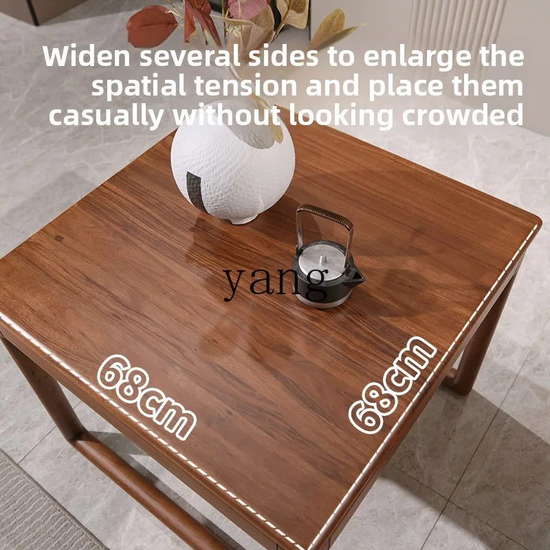 LMM new Chinese ebony square coffee table modern Chinese living room solid wood furniture