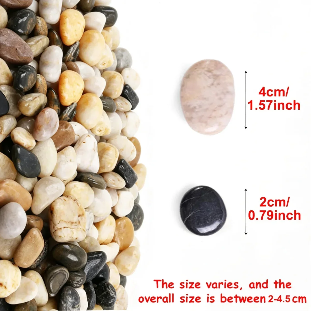 200/350/400/700g Multi Color Polished River Stones Smooth Round Pebbles Scoop Garden Soil Potting Vase Filler Aquarium Decor ZSY