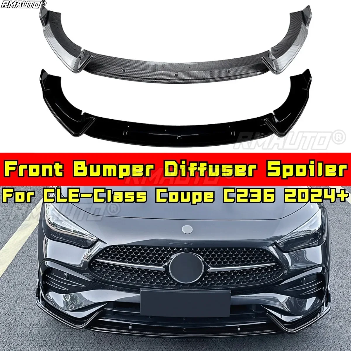 

For Mercedes Benz CLE-Class Coupe C236 2024+ Body Kit Front Bumper Spoiler Front Bumper Splitter Lip Guard Car Accessories