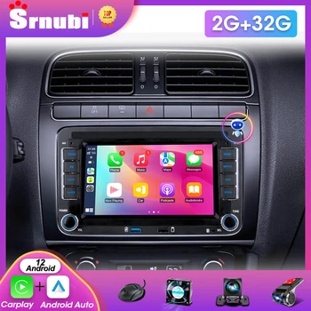 Srunbi Android 12 Auto 2G+32G Radio Samochodowe do Volkswagen VW Passat B6 B7 T5 Tiguan Touran GOLF POLO Carplay Odtwarzacz Multimedialny Samochodowy