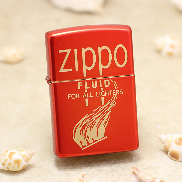 

Genuine Zippo Red matt paint oil lighter copper windproof Kerosene lighters Gift with anti-counterfeiting code