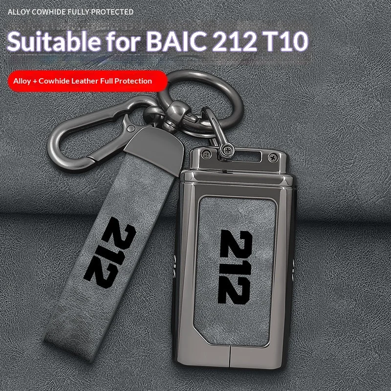 Für BAIC Baw Beijing 212 T01 Zinklegierung Leder Anti-Rutsch Anti-Kratzer Schlüsselanhänger-Abdeckung Schlüsselanhänger Kratzfestes Auto-Zubehör