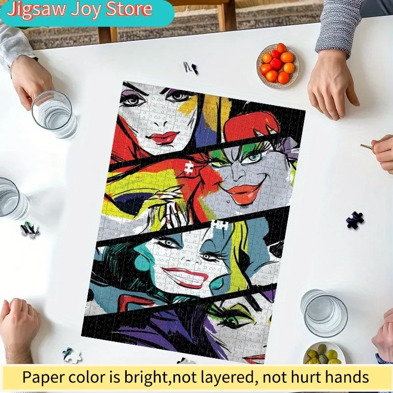 1000피스 퍼즐 DIY 선물 악당 우르술라 크루엘라 말레피센트 악의 여왕 휴일 선물 캐주얼 퍼즐 게임룸 홈 월 데코