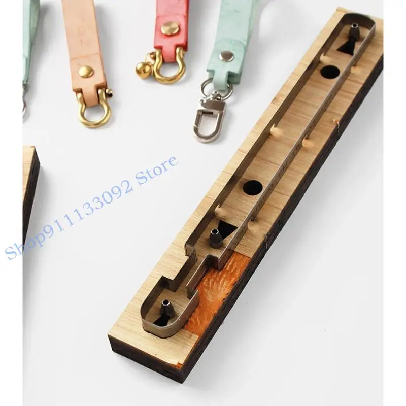 

H9ED Cutter Tool Keychain Strip Leather Template DIY For Handmade Molds Tool
