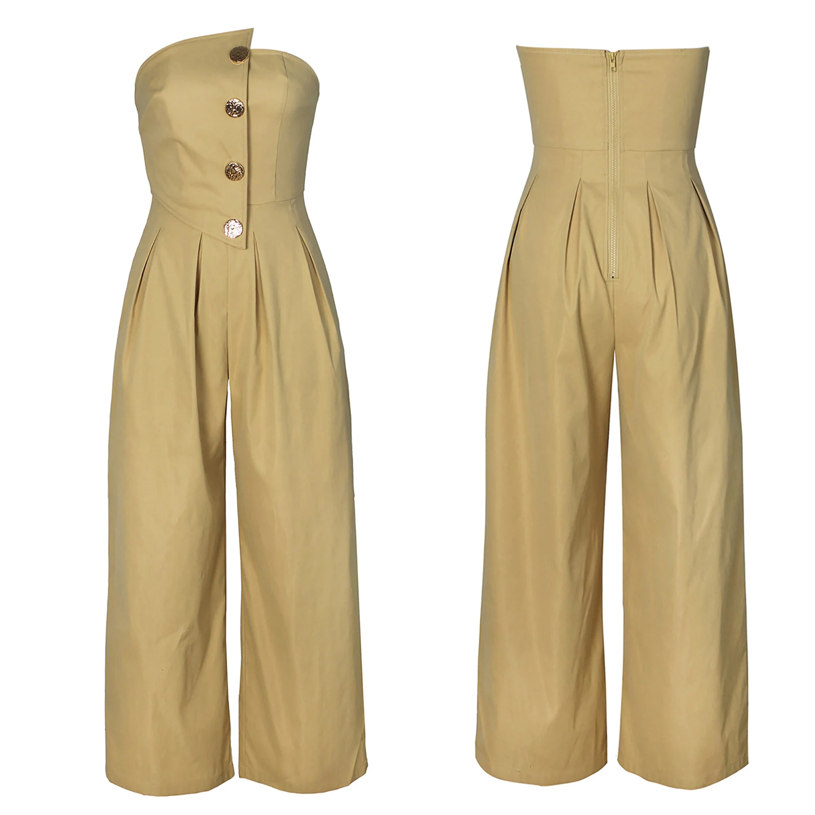 Pantaloni a gamba larga Donna Estate senza spalline Tubo Tuta Pagliaccetti Tute a vita alta Abiti da pendolarismo per feste Abiti senza maniche