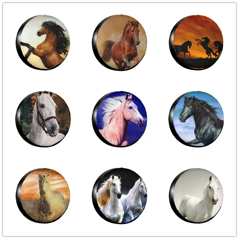 

Running Horse Animal Spare Tire Cover Waterproof Dust-Proof UV Sun Wheel Tire Cover Fit for ,Trailer, RV, SUV