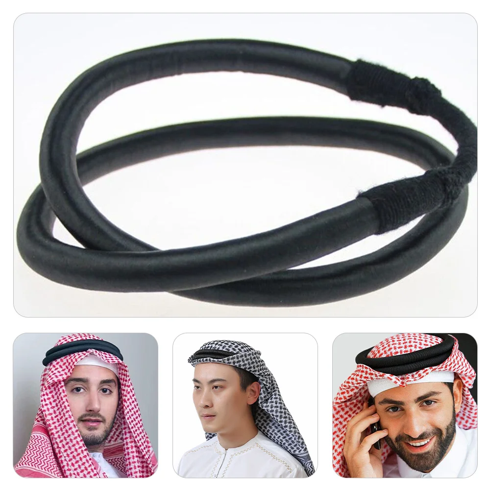 

Men Arab Head Scarf PU Headband Vintage Style for Halloween Cosplay Costume Party Middle East Shemagh Head Wrap Male Accessory