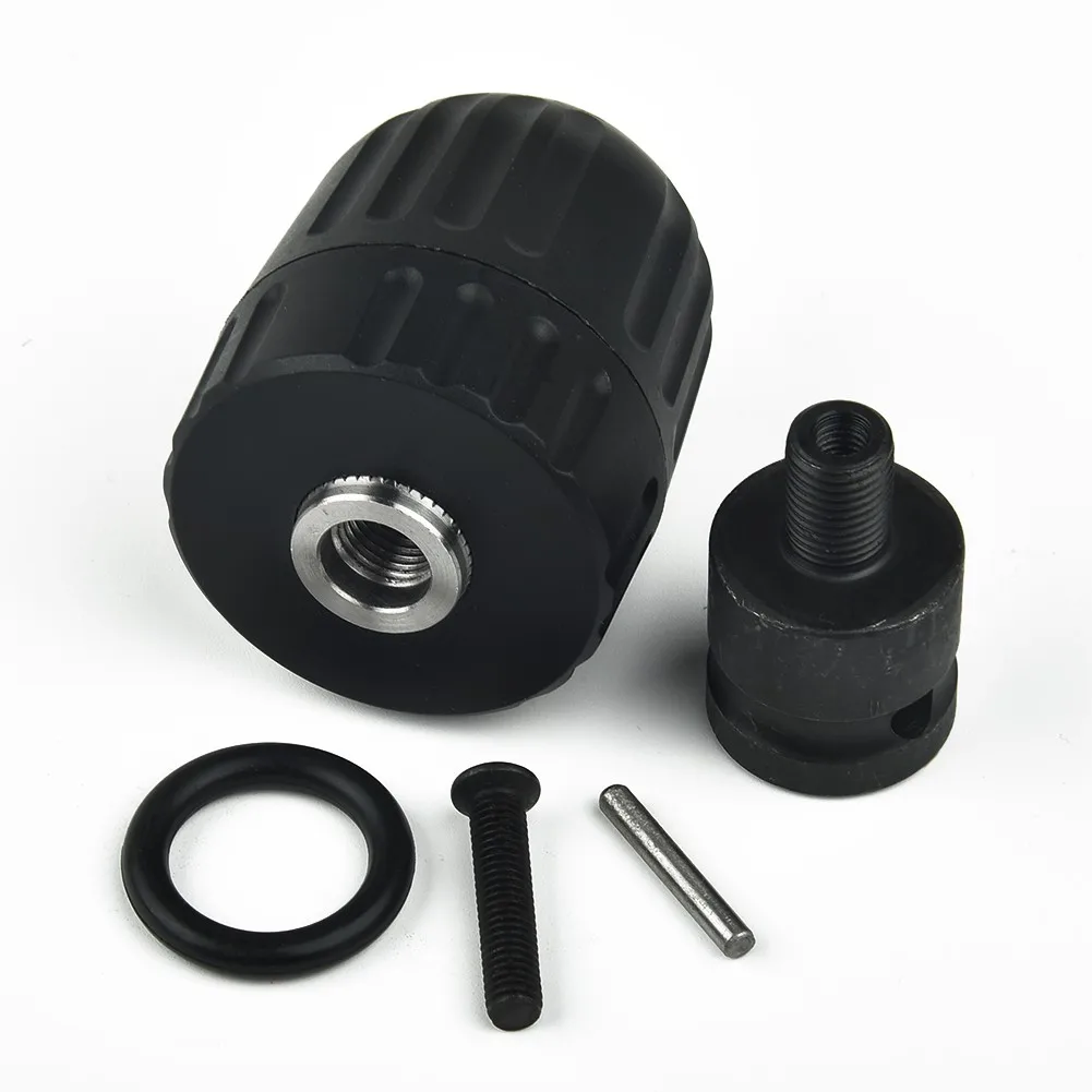 Drill Chuck Adapter Keyless Chuck for Drill 3824UNF Thread Secure Locking Suitable for Power 1050W Drill Metal Black