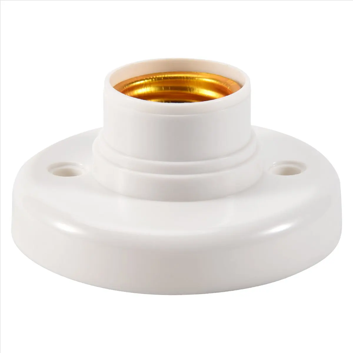 L79A E27 Round Plastic Base Light Bulb Lamp Socket Holder White