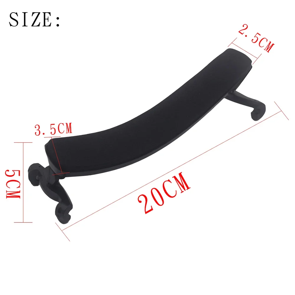 Violin Shoulder Rest Pad 3/4 4/4 Adjustable Black Plastics Soft Shoulder Rest Pad Violin Support Parts Violin Fiddle Accessories